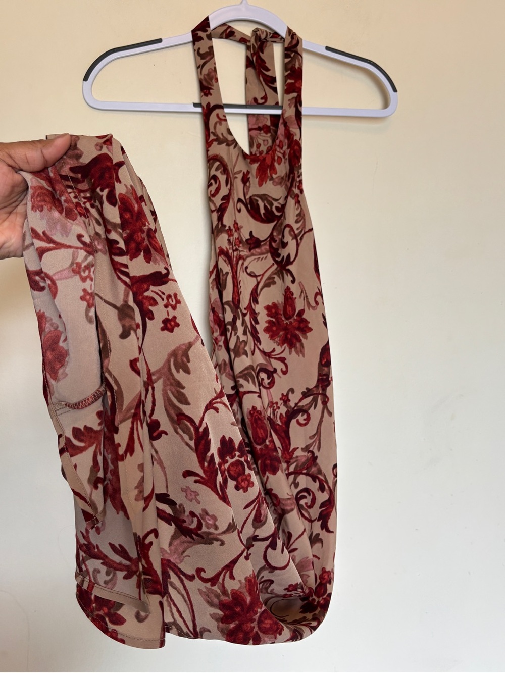 NWT Vestique Floral Halter Midi Dress Sz S Paisley Side Split Summer Vacation